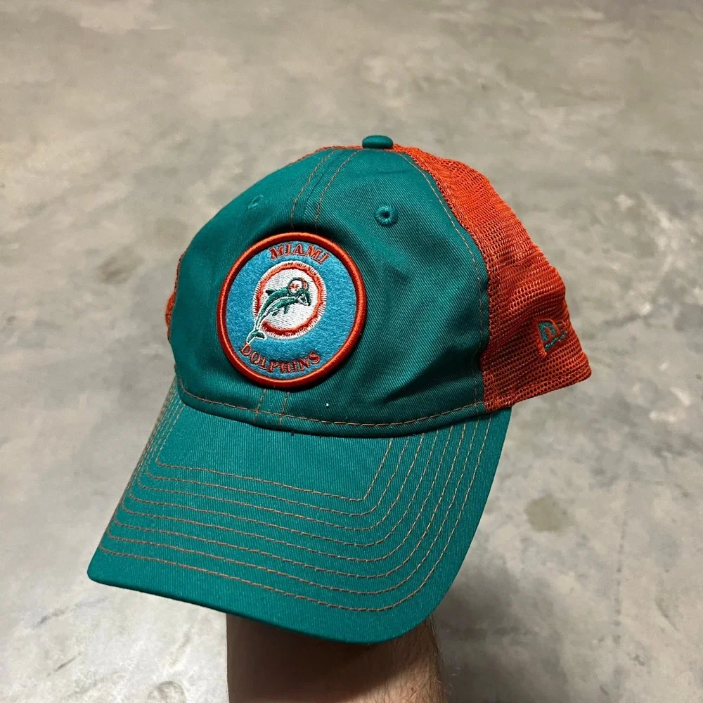 New Era Miami Dolphins 9TWENTY Trucker Hat Snapback Teal Orange NFL Cap